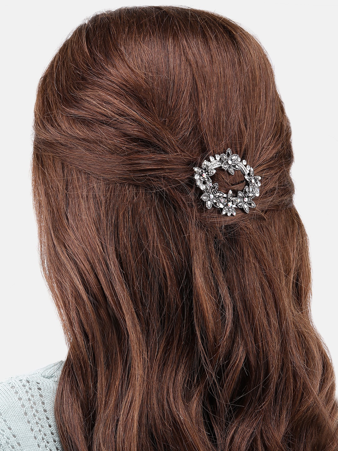 

LAIDA Women Metal Embellished French Barrette, Black