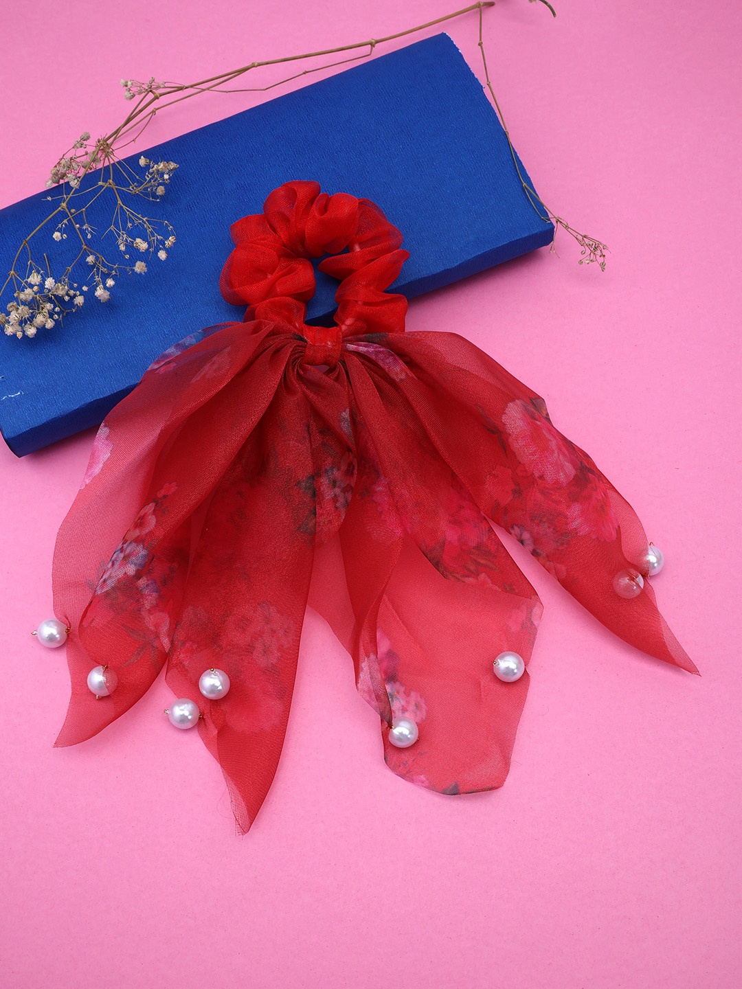 

LAIDA Women Embellished Ponytail Holders, Red