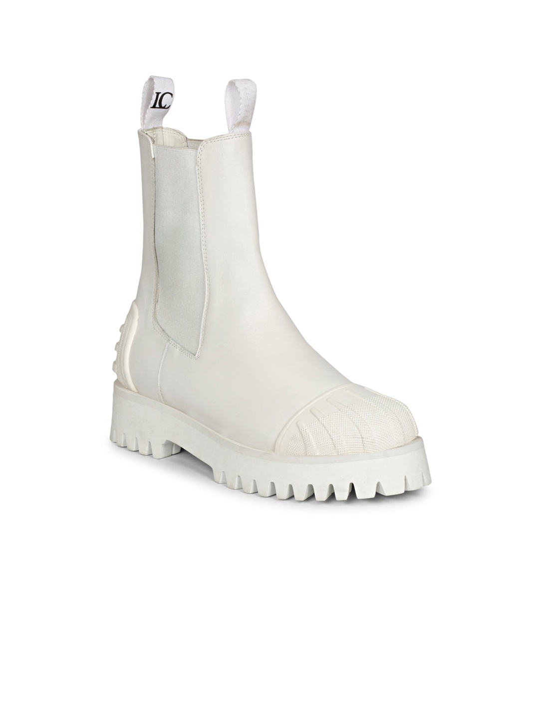 

Saint G Women Leather High-Top Boots, White
