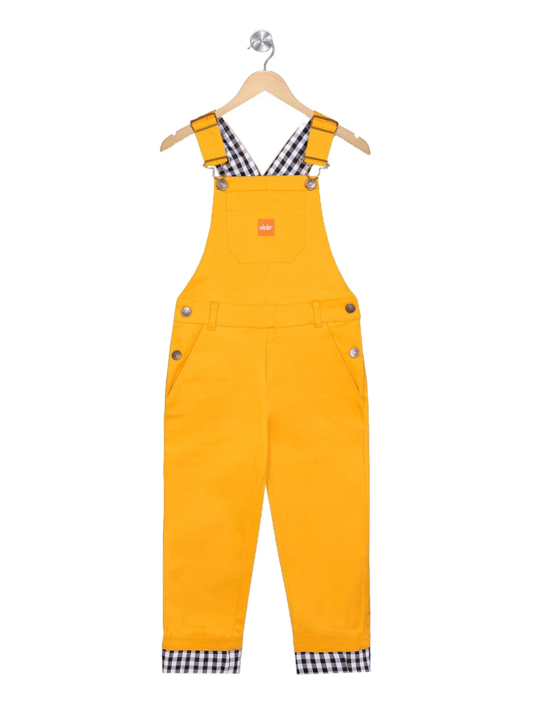 

Olele Boys Cotton Twill Straight-Leg Denim Dungaree, Yellow