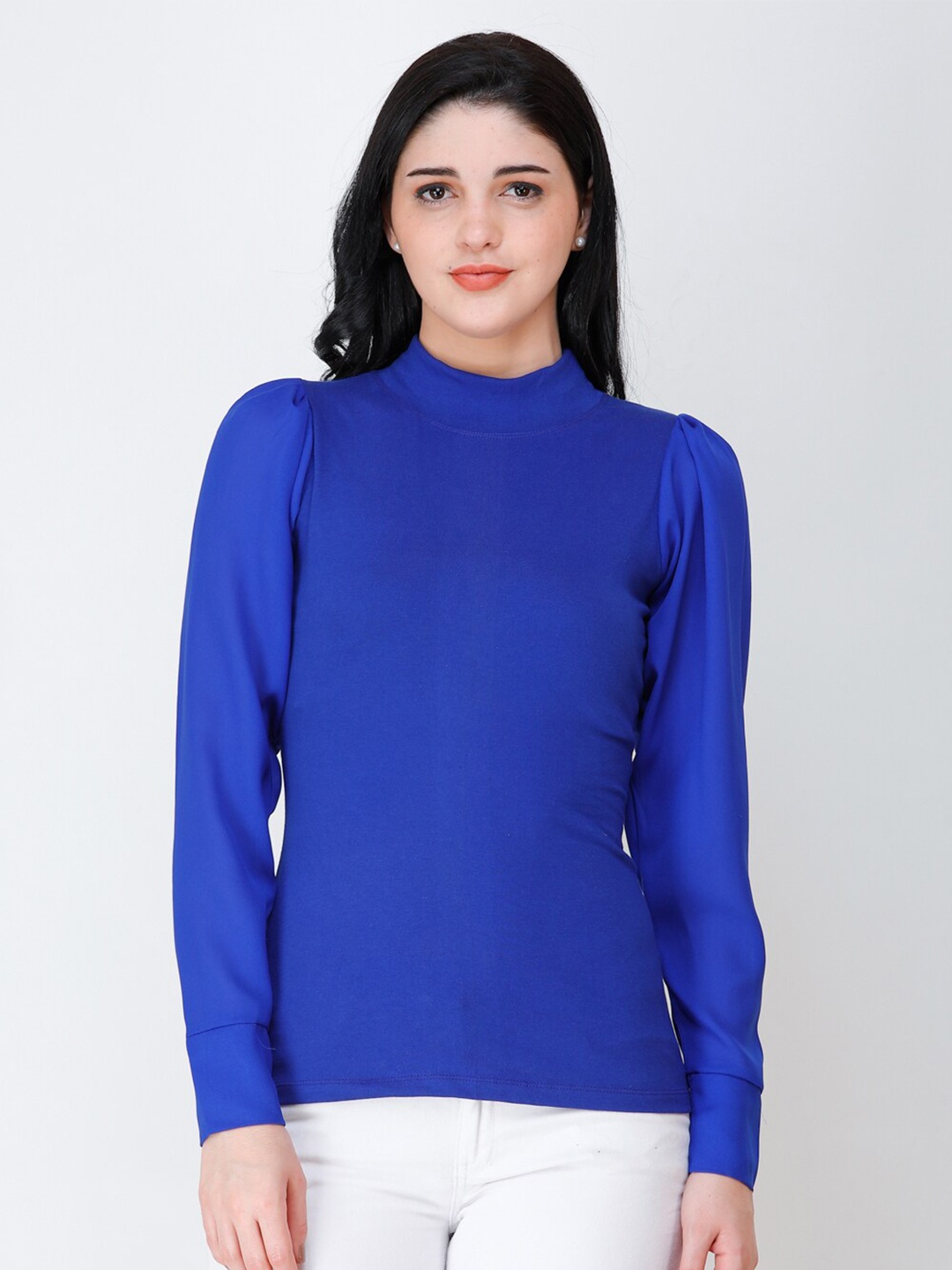 

Cation High Neck Top, Blue