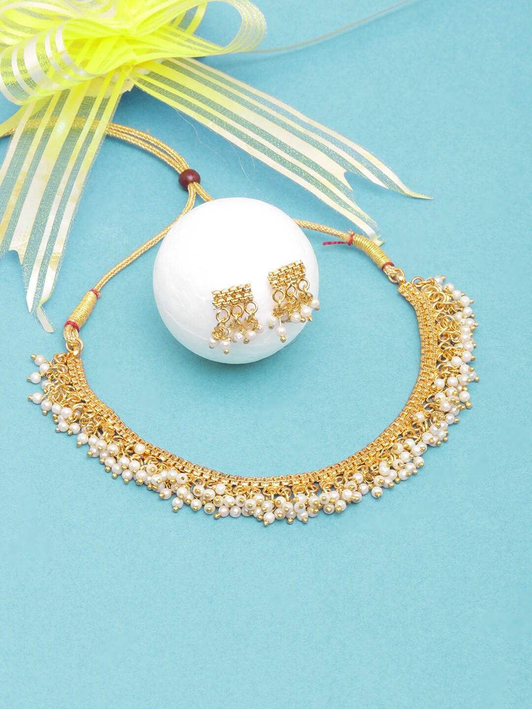 

DIVA WALK Gold-Plated Artificial Beaded Jewellery Set
