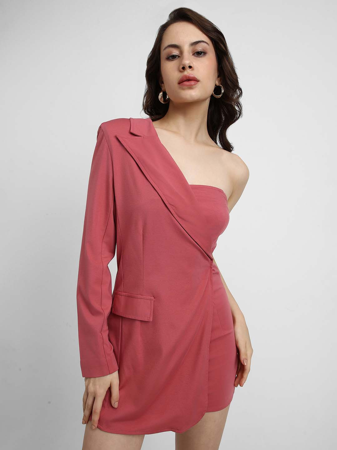 

FOREVER 21 One Shoulder Mini Dress, Pink