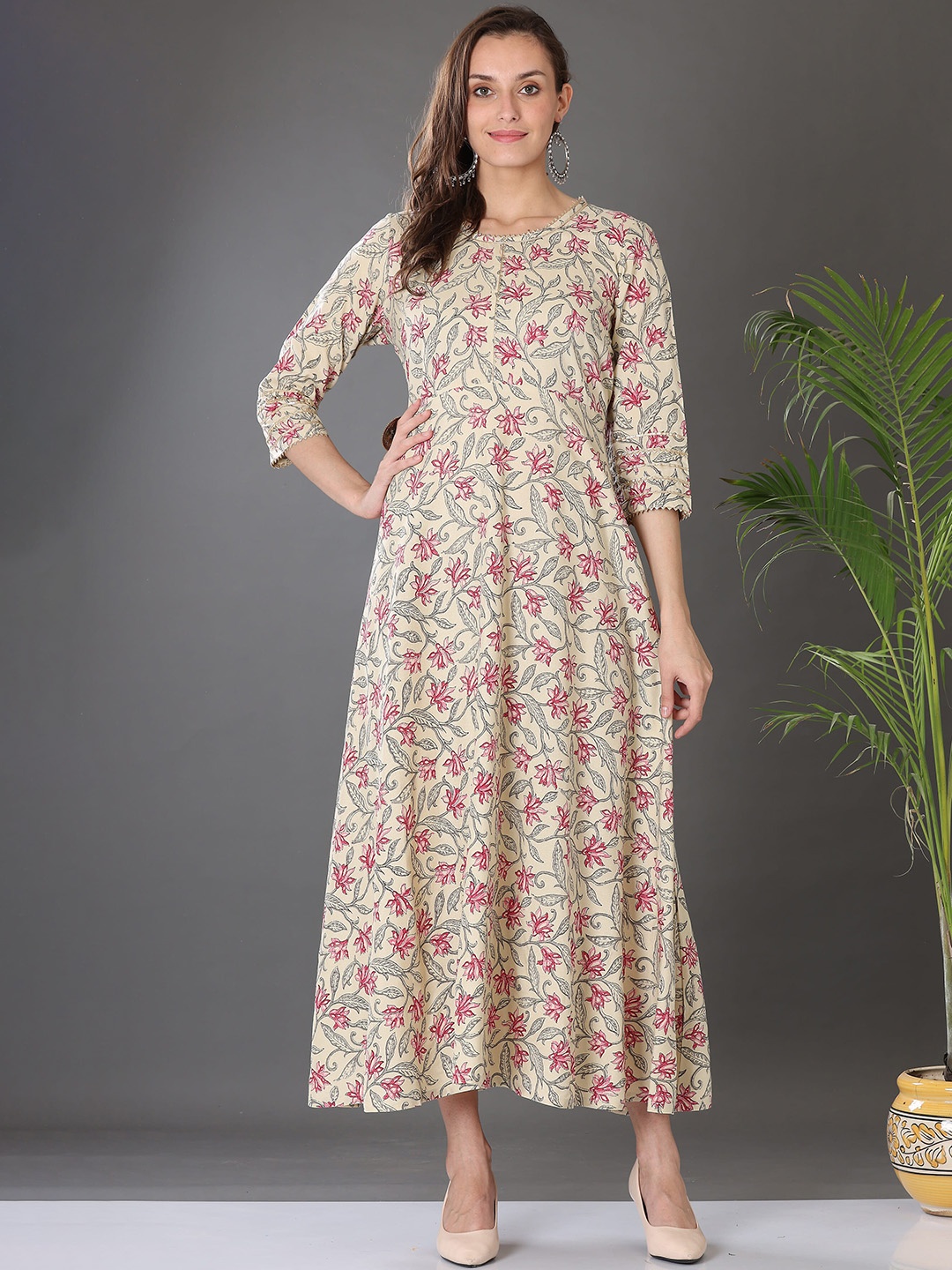 

KAANCHIE NANGGIA Floral Printed Ethnic Dresses, Off white