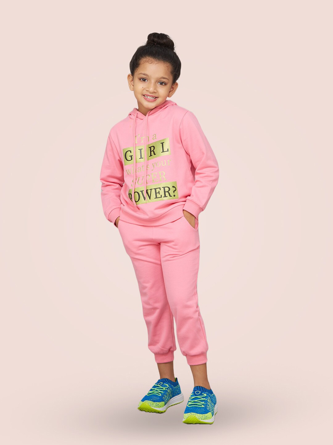 

Zalio Girls Printed T-shirt with Pyjamas, Pink
