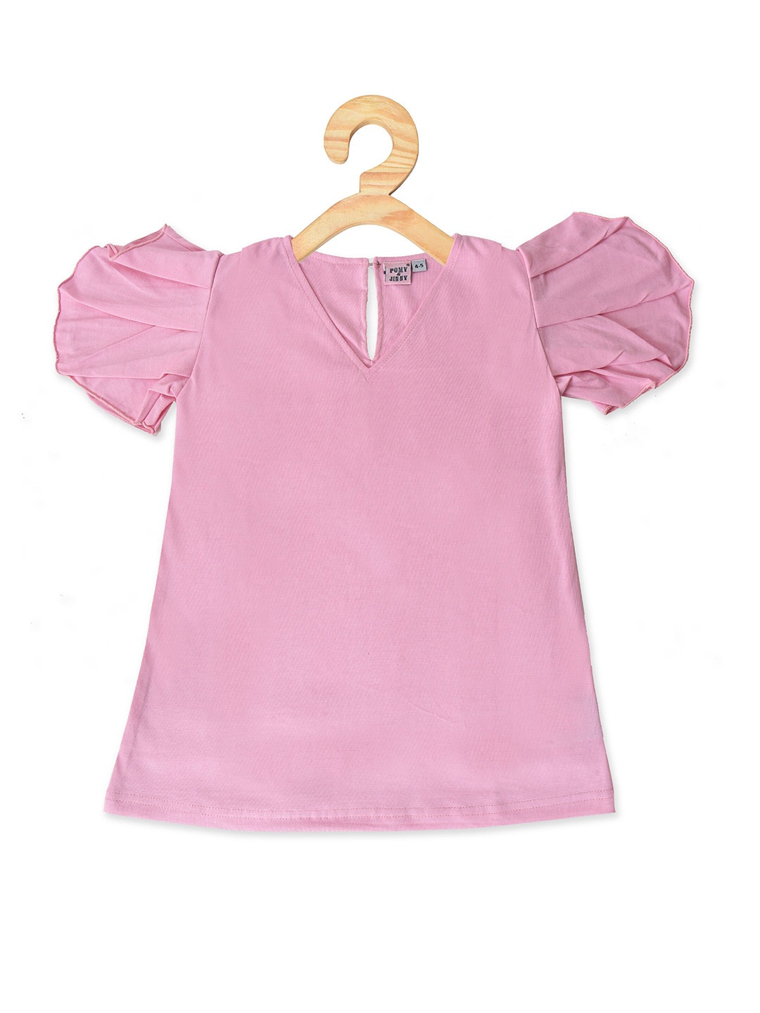 

POMY & JINNY Girls Pure Cotton V-Neck Casual Top, Pink