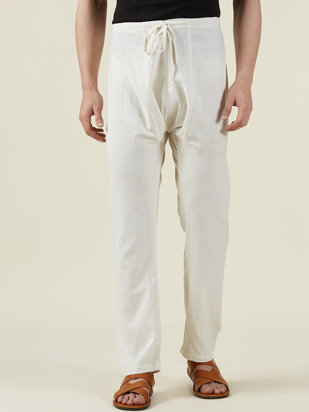 

Fabindia Men Pure Cotton Pyjama, Off white