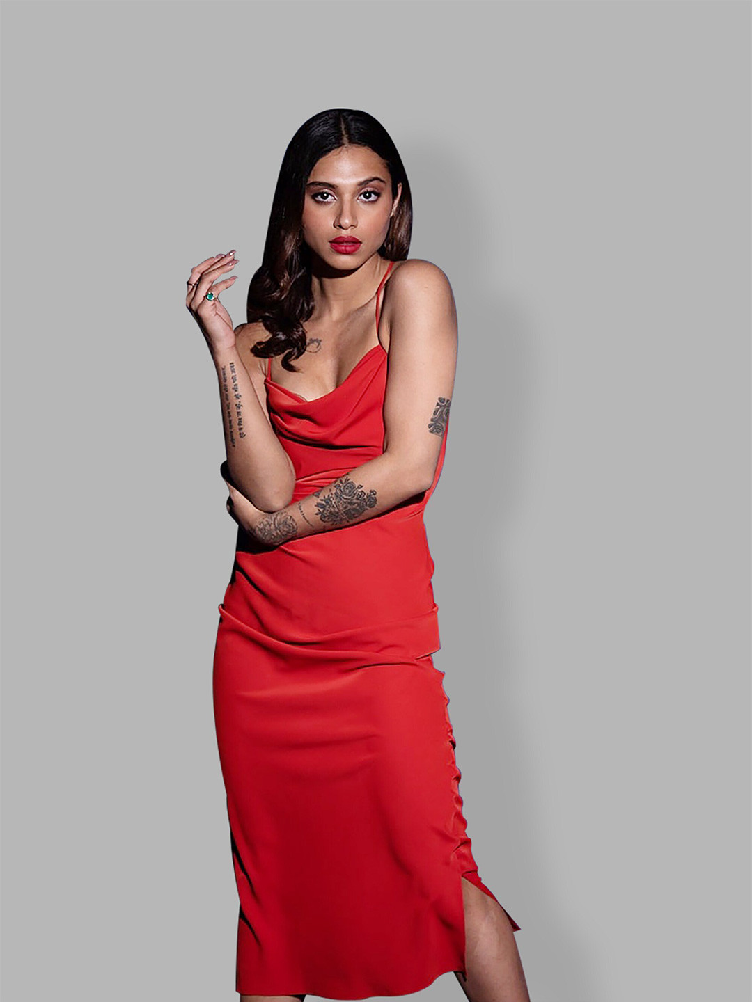

MODWEE Bodycon Midi Dress, Red