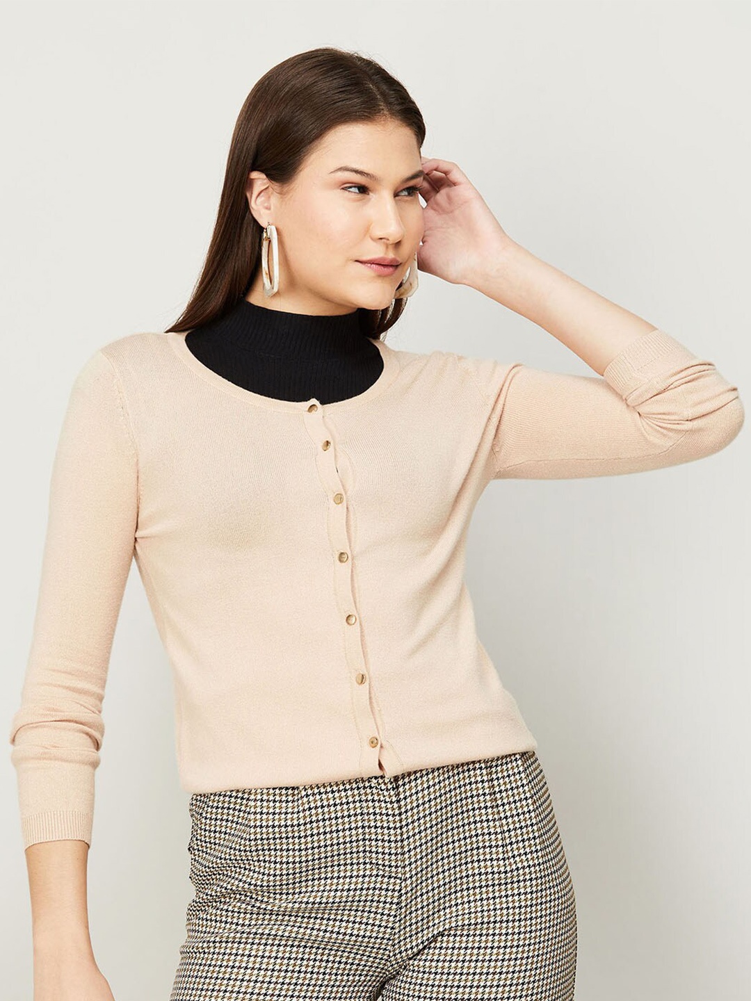 

CODE by Lifestyle Women Beige Cardigan