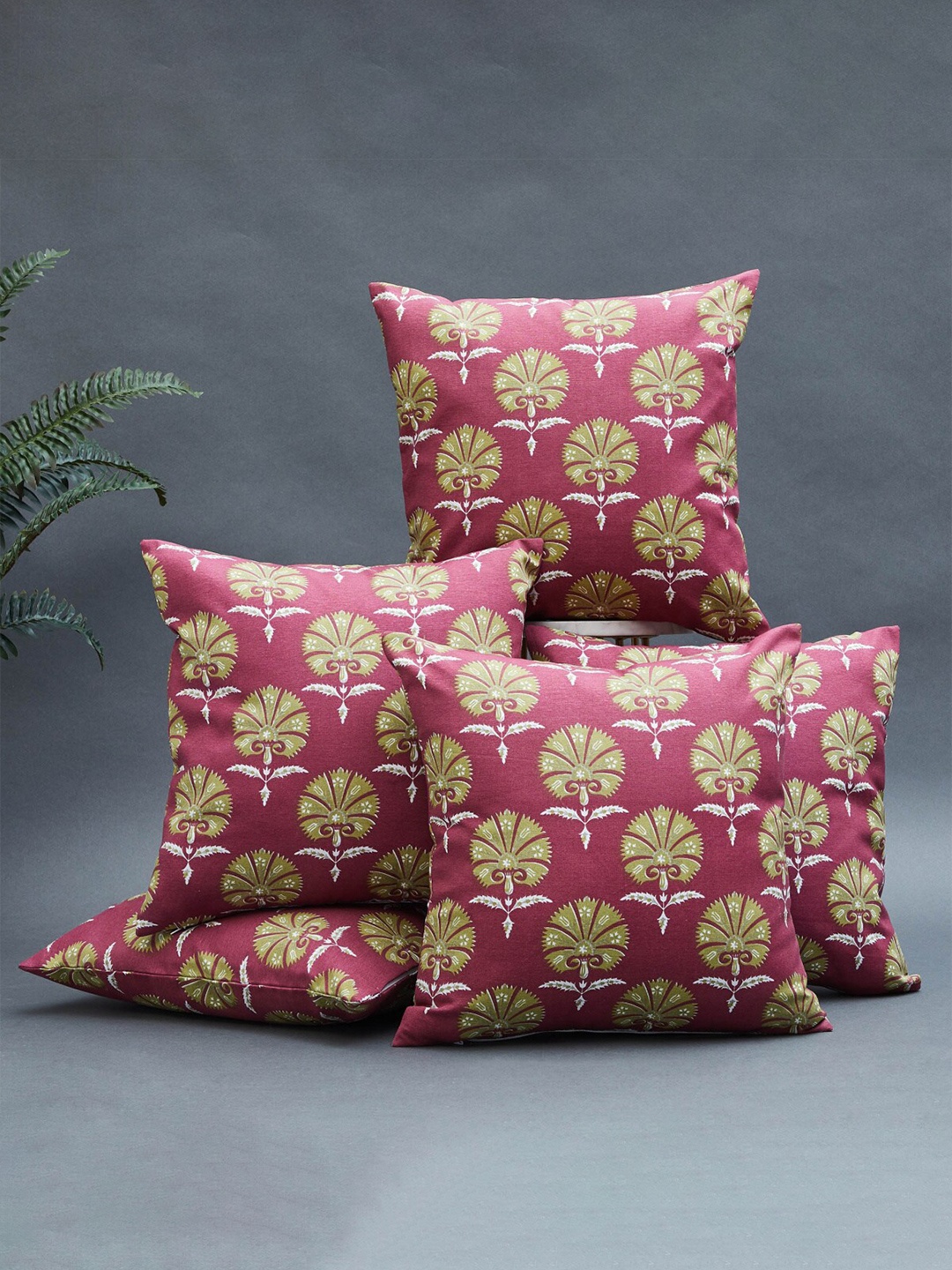 

Home Centre Corsica Classic Set of 5 Purple & Beige Floral Square Cushion Covers
