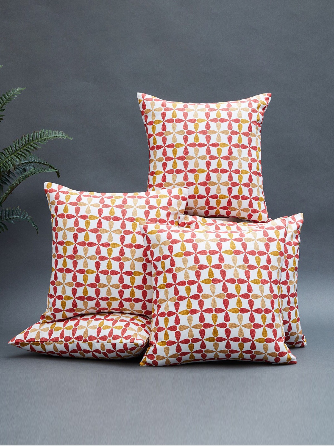 

Home Centre Corsica Classic White & Pink Set of 5 Floral Square Cushion Covers