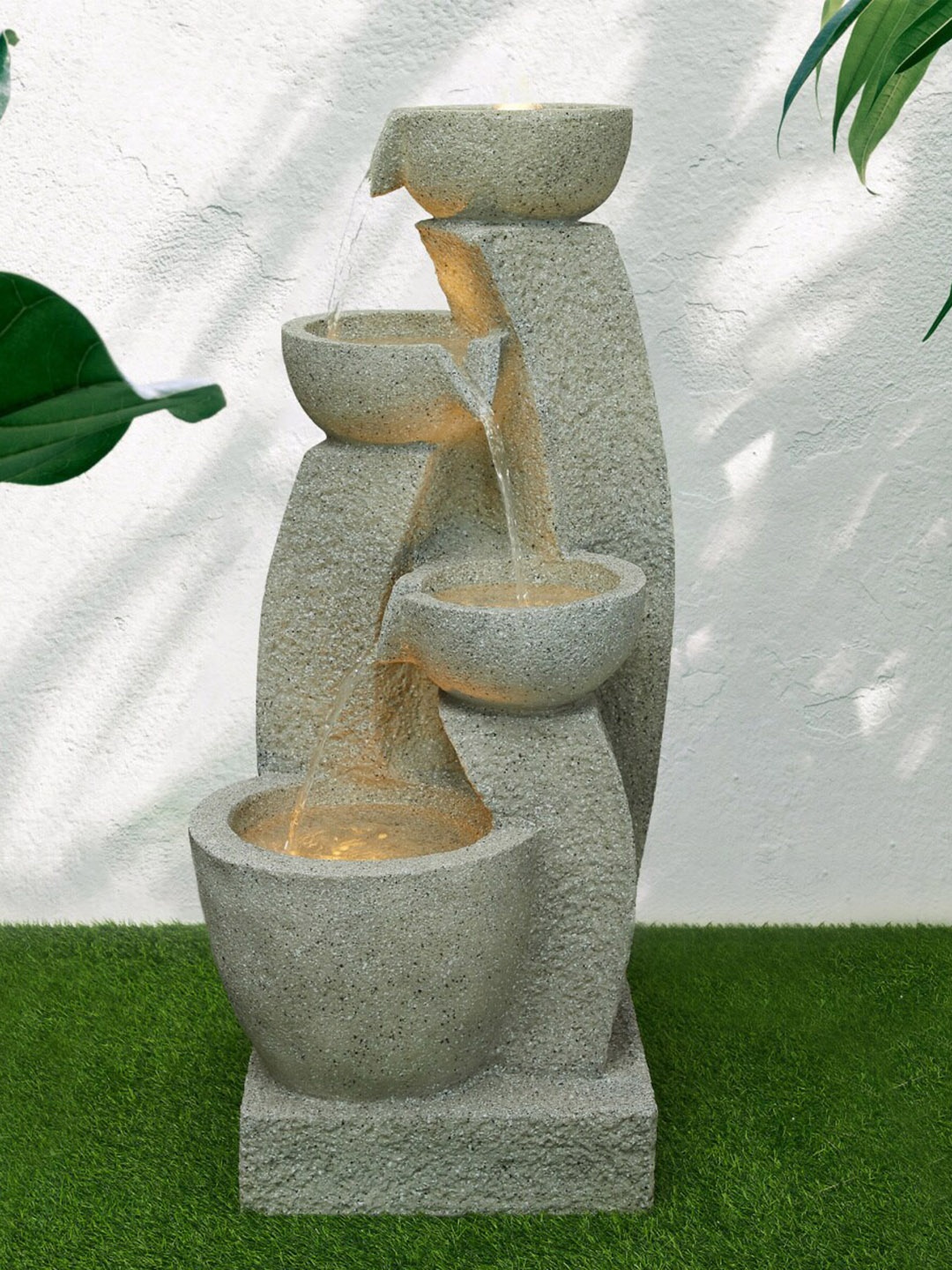 

Home Centre Cascade Fortune Grey Textured Electrical Water Fountain Showpiece