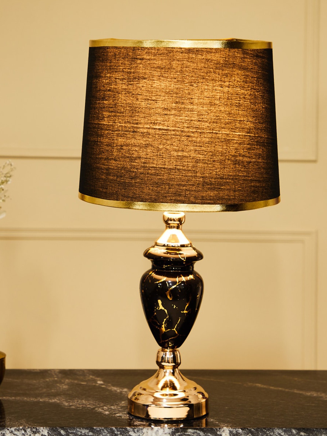 

Home Centre Novelty Flair Printed Marble Table Lamp, Black