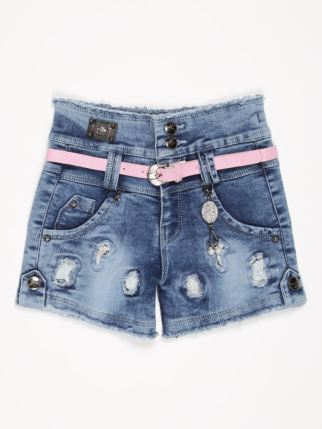 

V2 Value & Variety Girls Washed Denim Shorts, Pink