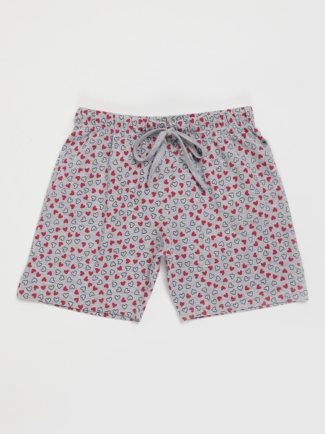 

V2 Value & Variety Girls Conversational Printed Cotton Shorts, Grey