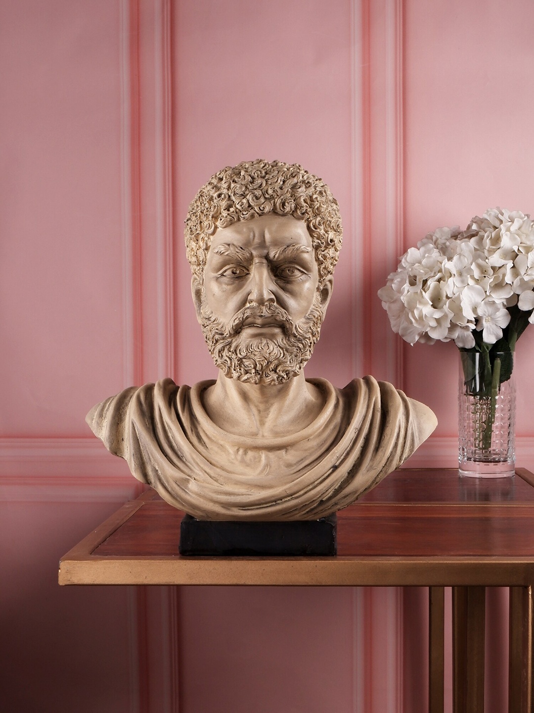 

THE WHITE INK DECOR Beige Sculpture Showpieces
