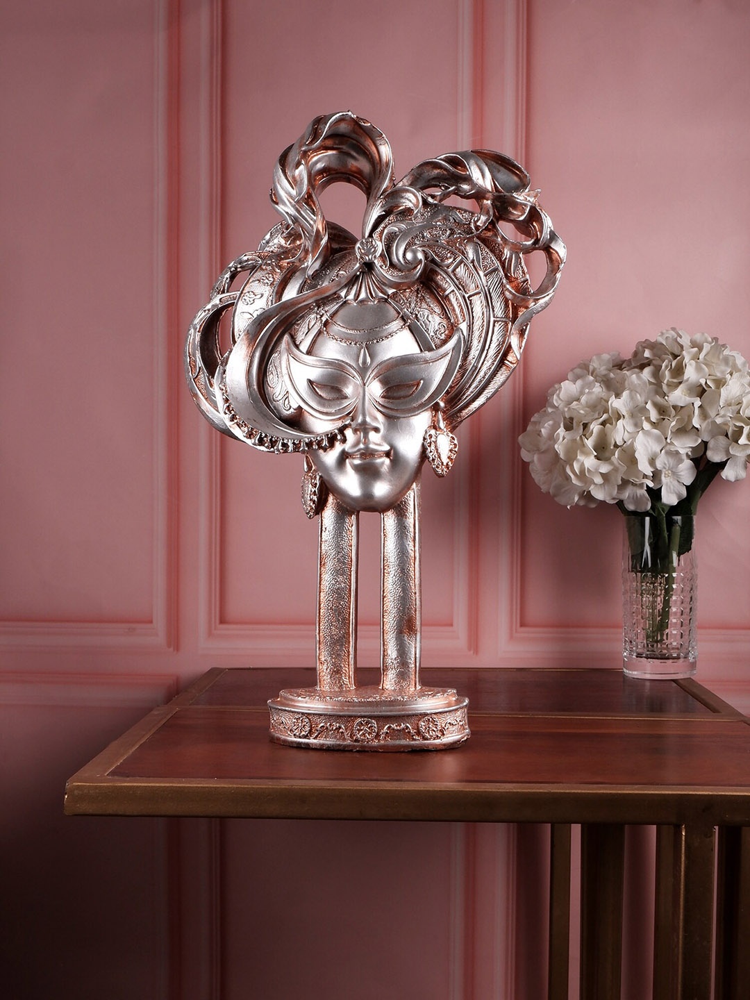 

THE WHITE INK DECOR Golden-Toned Textured sculpture Figurine Showpiece, Gold
