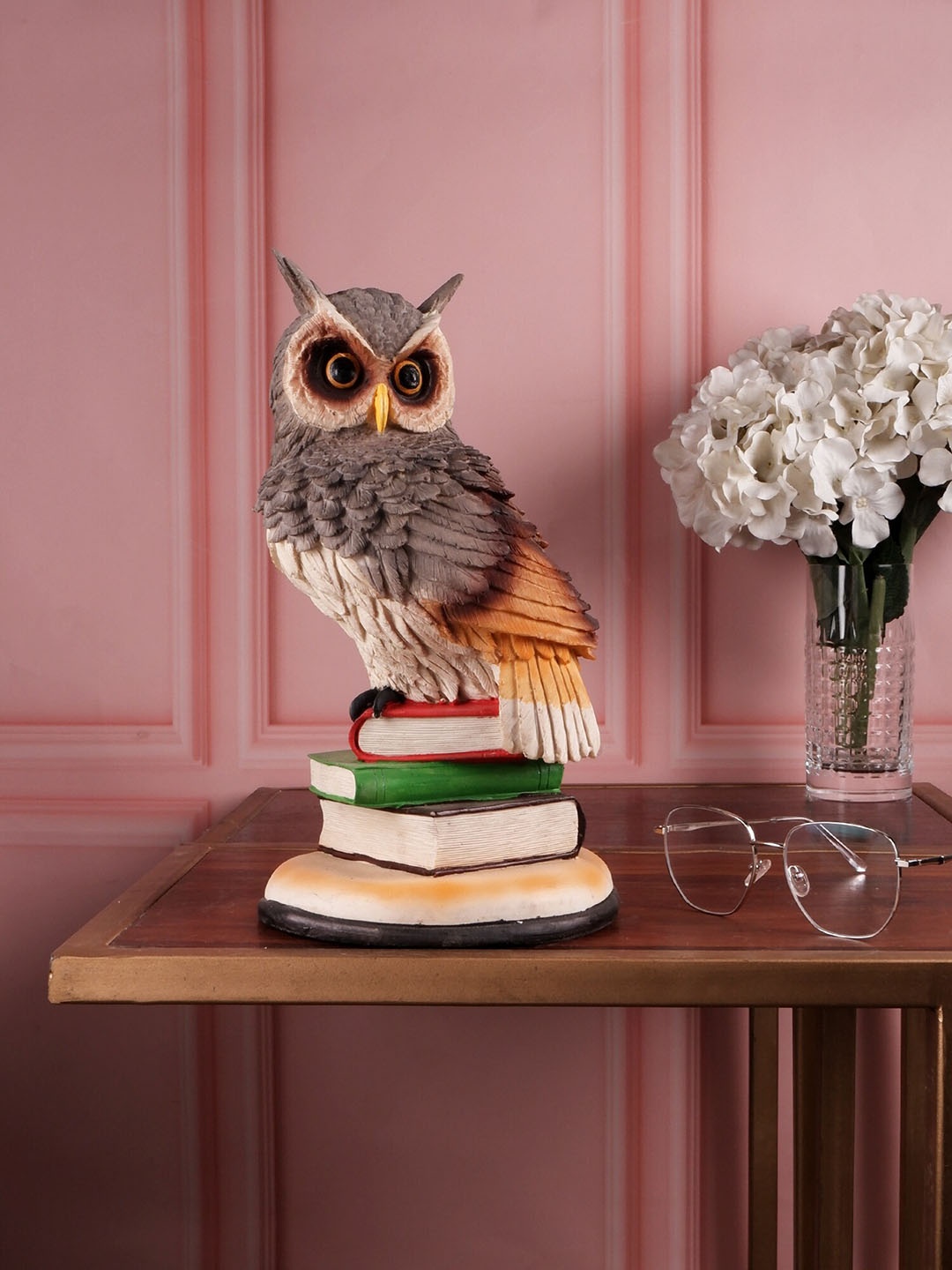 

THE WHITE INK DECOR Brown Owl Figurine Showpieces