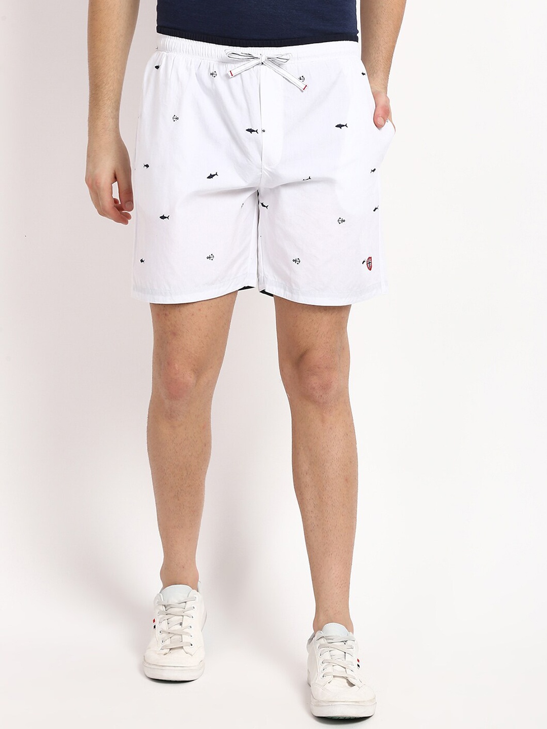 

V2 Value & Variety Men Conversational Printed Cotton Shorts, White