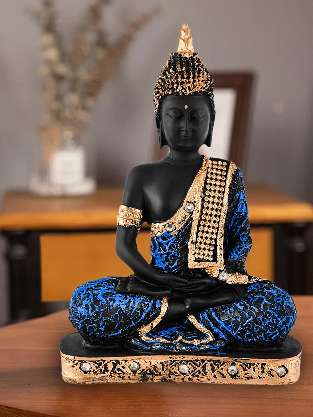 

Kuber Industries Polyresin Lord Gautam Buddha Figurine Idols, Black