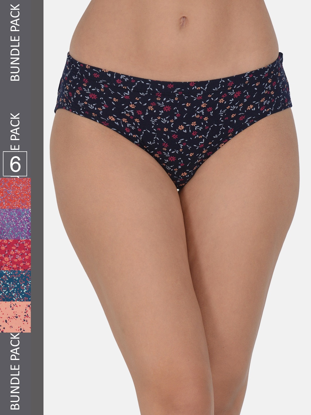 

Leading Lady Women Pack of 6 Printed Hipster Briefs, Purple