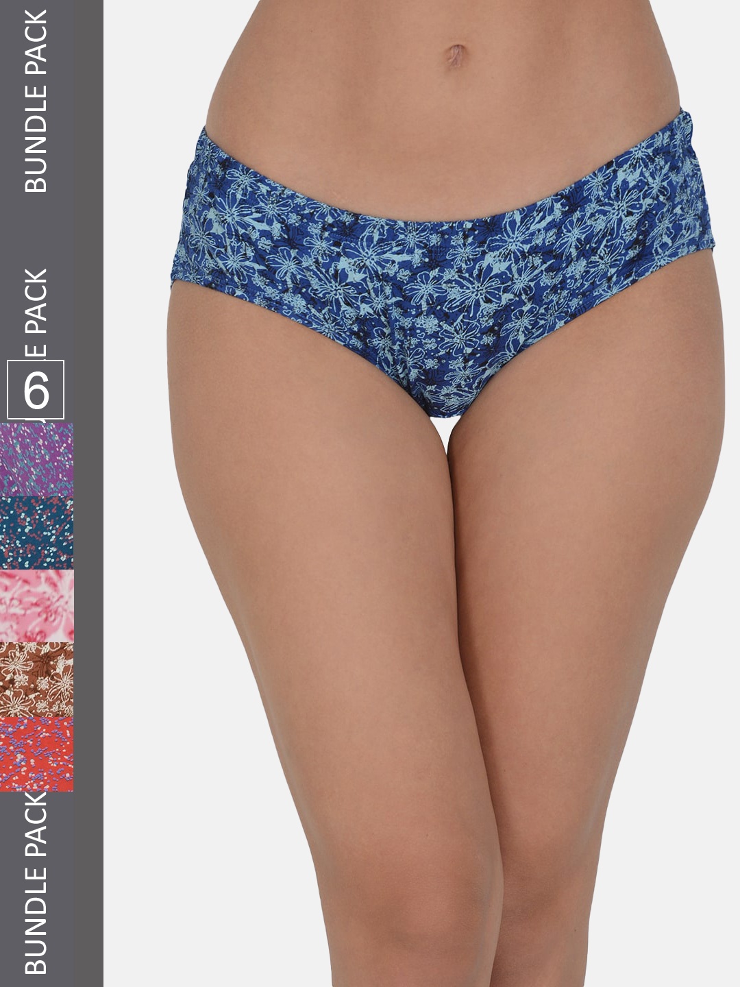 

Leading Lady Women Pack of 6 Pure Cotton Hipster Briefs, Assorted