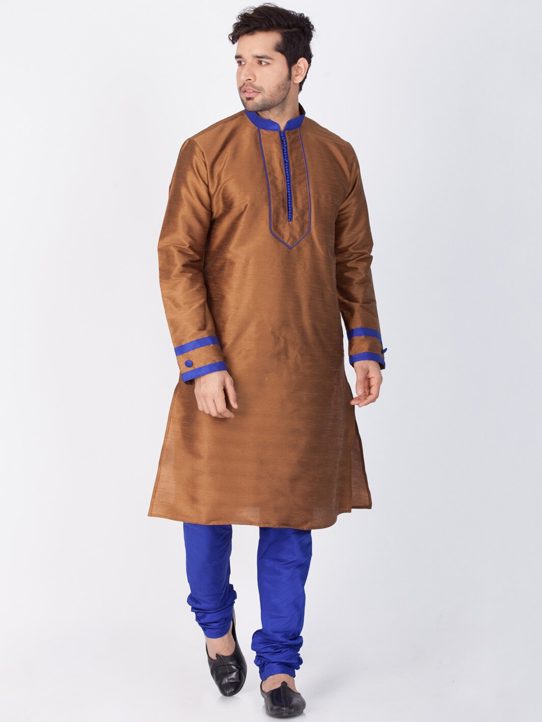 

VASTRAMAY Men Kurta with Churidar, Coffee brown