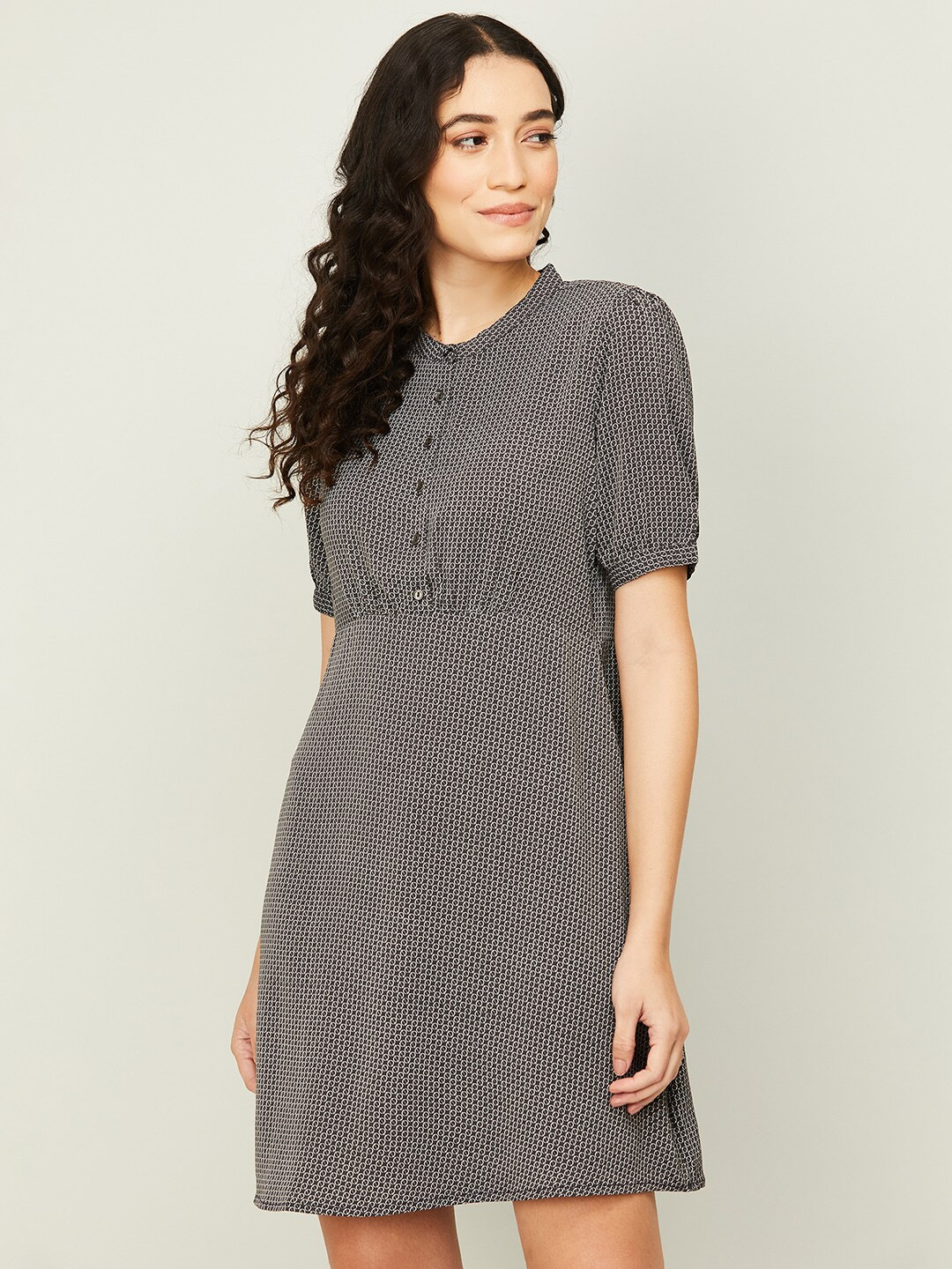 

CODE by Lifestyle Geometric Printed A-Line Dress, Black