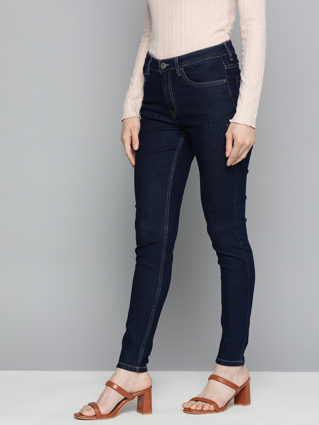 

Chemistry Women Skinny Fit Stretchable Jeans, Navy blue