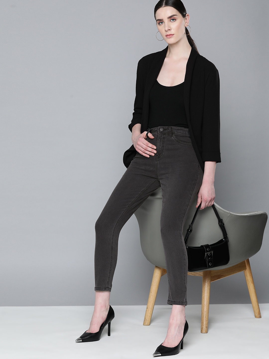 

Chemistry Women Skinny Fit High-Rise Stretchable Jeans, Black
