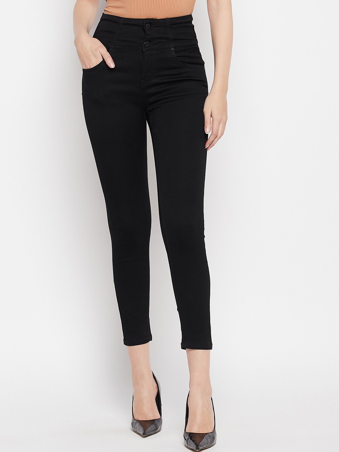 

Madame Women Regular Fit Cotton Jeans, Black