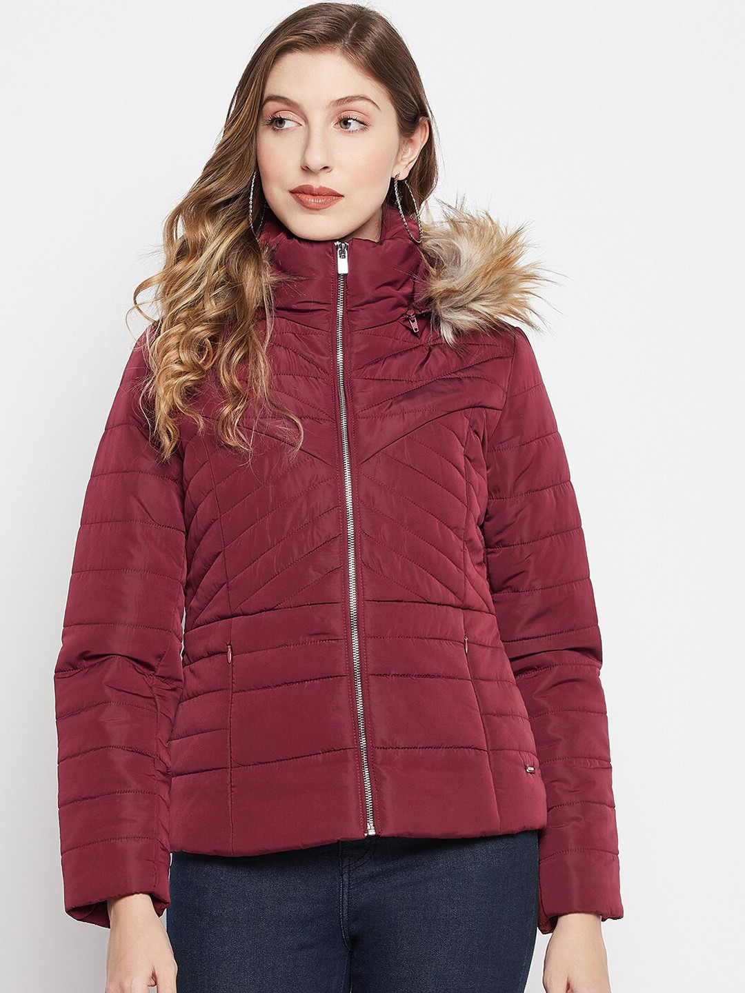 

Madame Women Maroon Parka Jacket