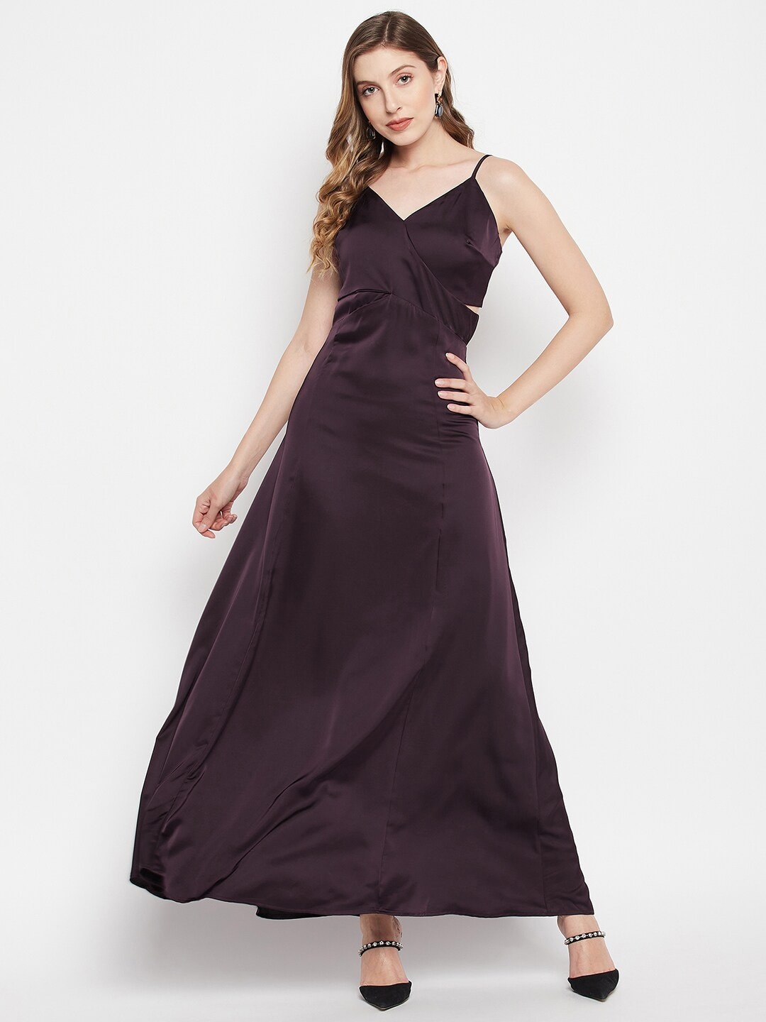 

Madame Shoulder Straps Flared Maxi Dress, Purple