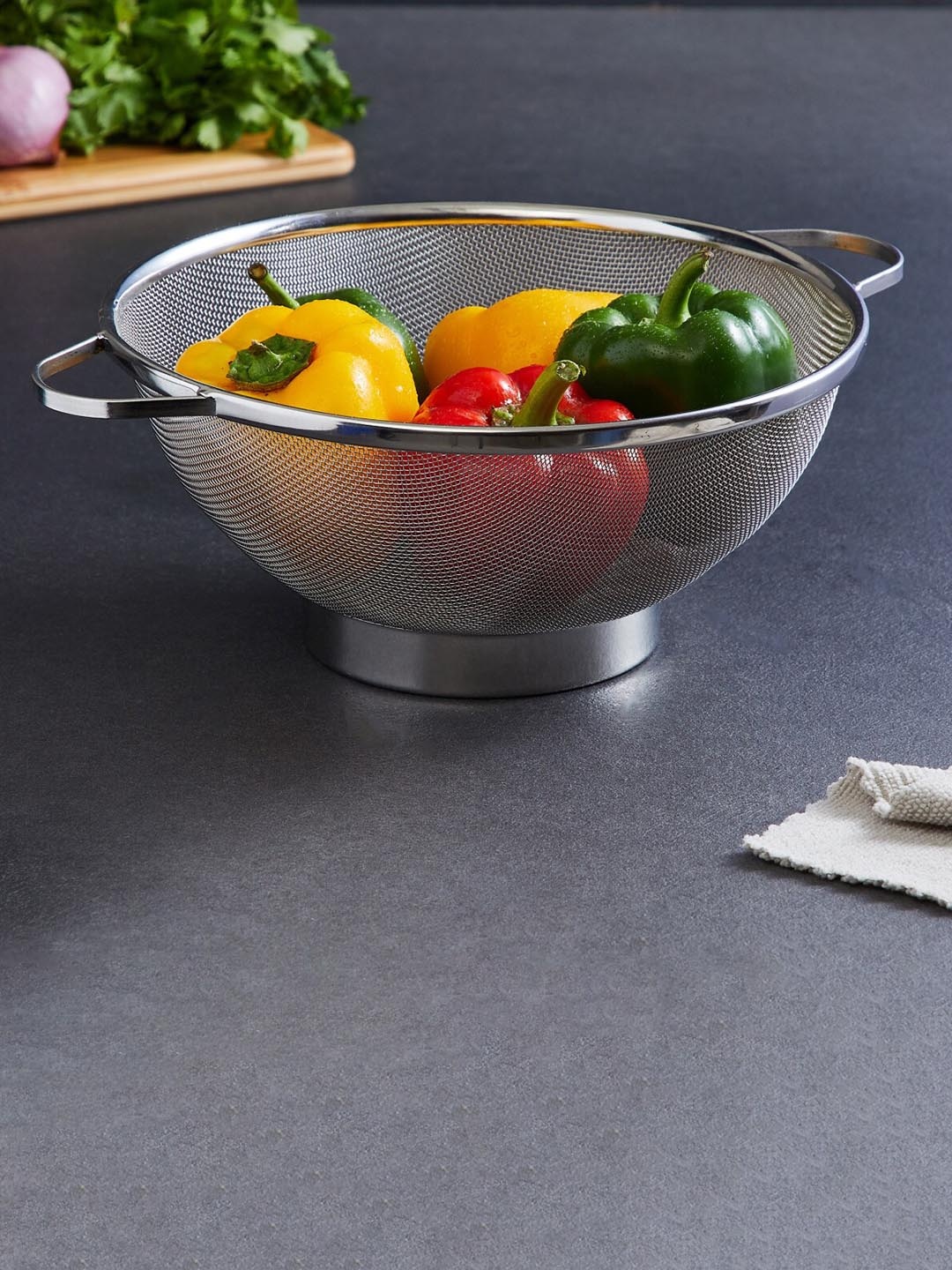 

Home Centre Silver Stainless Steel Colander Basket