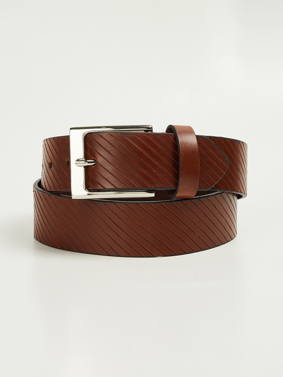 

CODE by Lifestyle Men Textured Leather Formal Belt, Brown