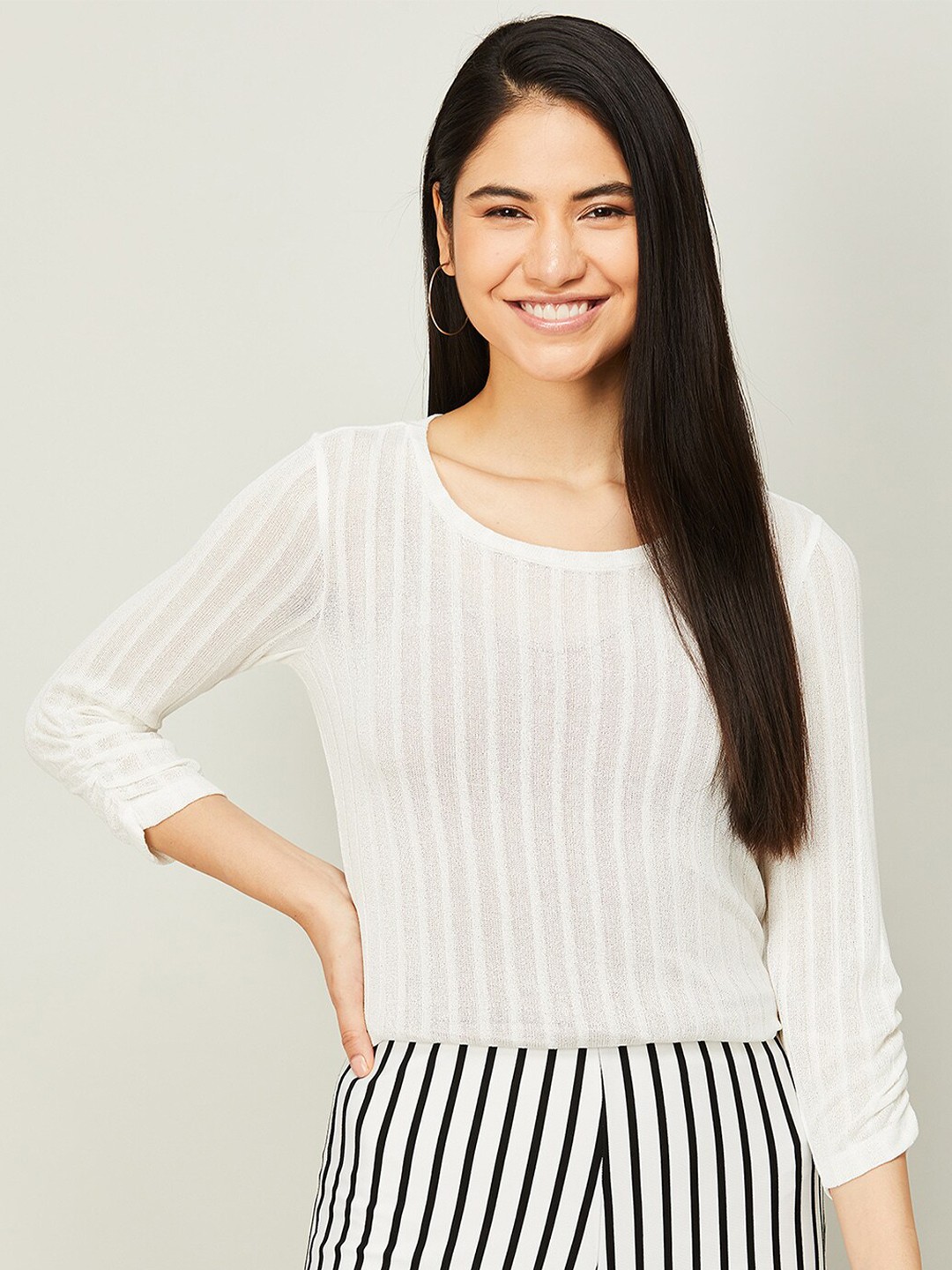 

CODE by Lifestyle Striped Top, White