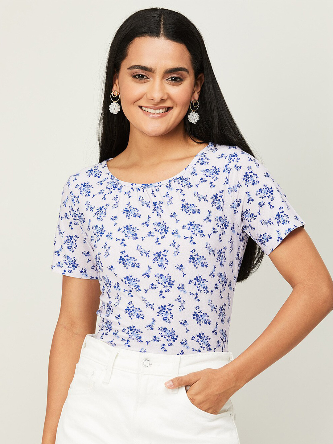 

CODE by Lifestyle Floral Print Top, Purple