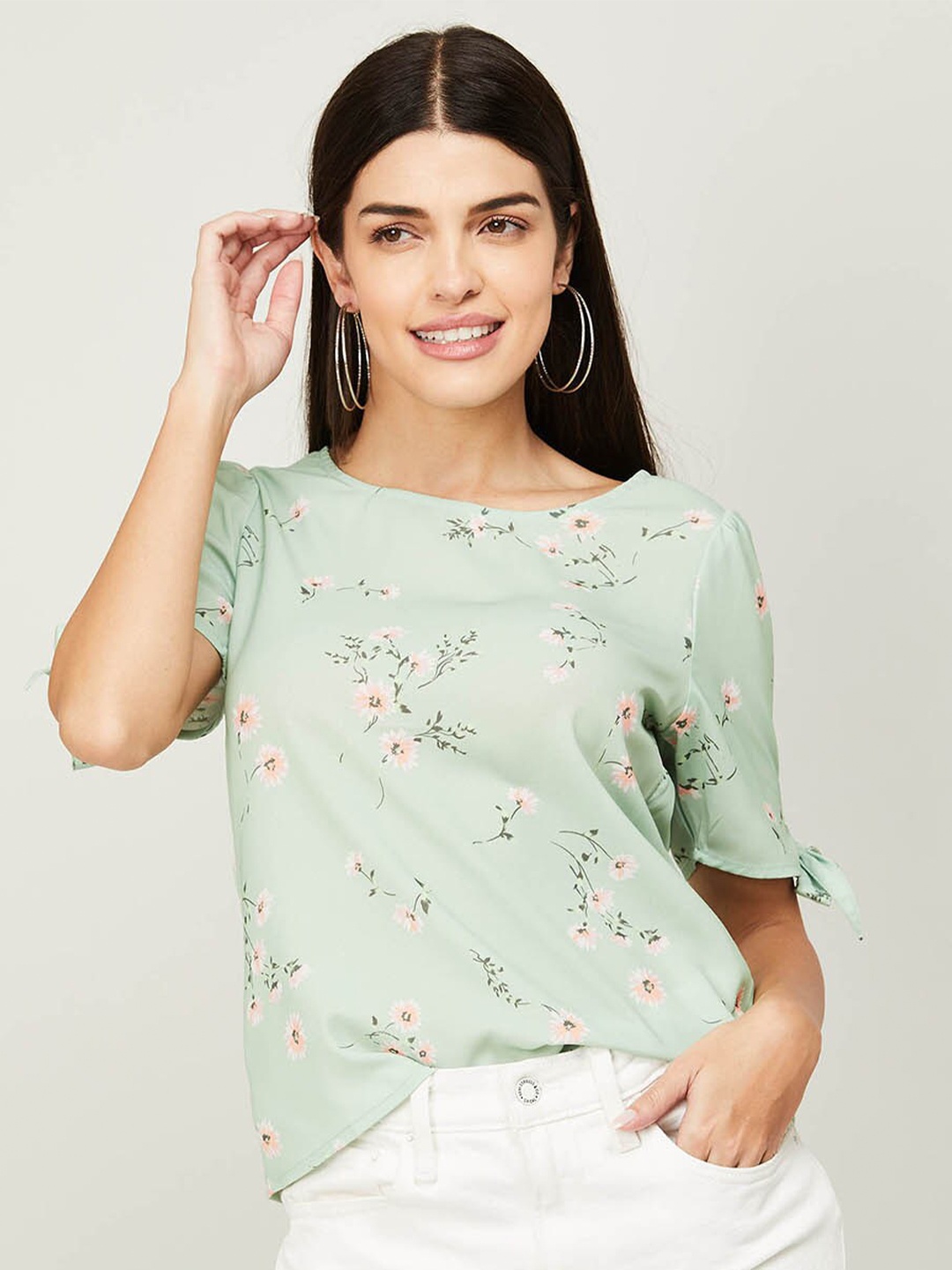 

CODE by Lifestyle Green Floral Print Top