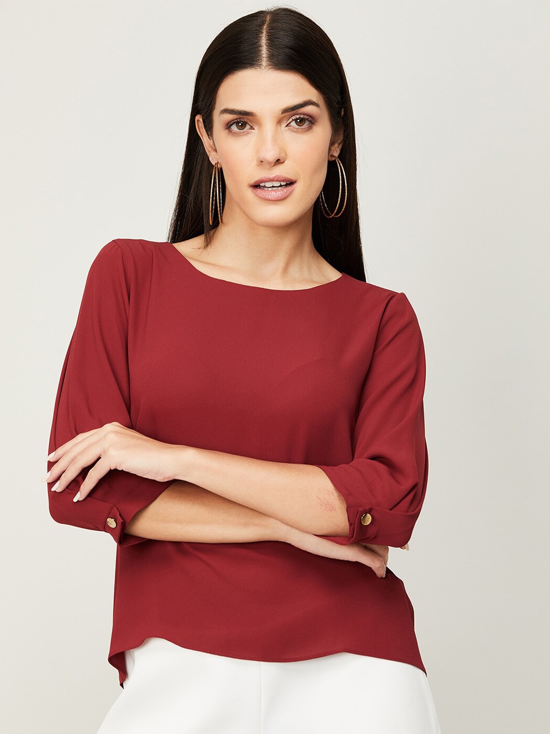 

CODE by Lifestyle Round Neck Top, Red