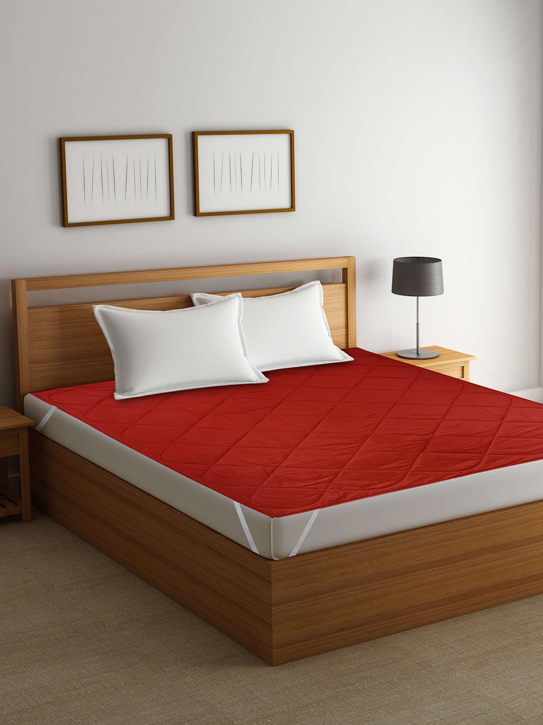 

ROMEE Maroon Waterproof King Size Micro-Polycotton Mattress Protector With Elastic Bands