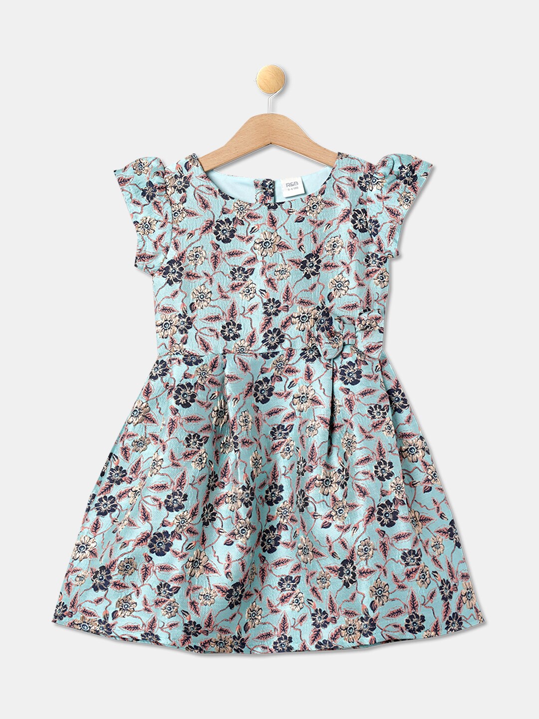 

R&B Girls Floral Cotton Dress, Green