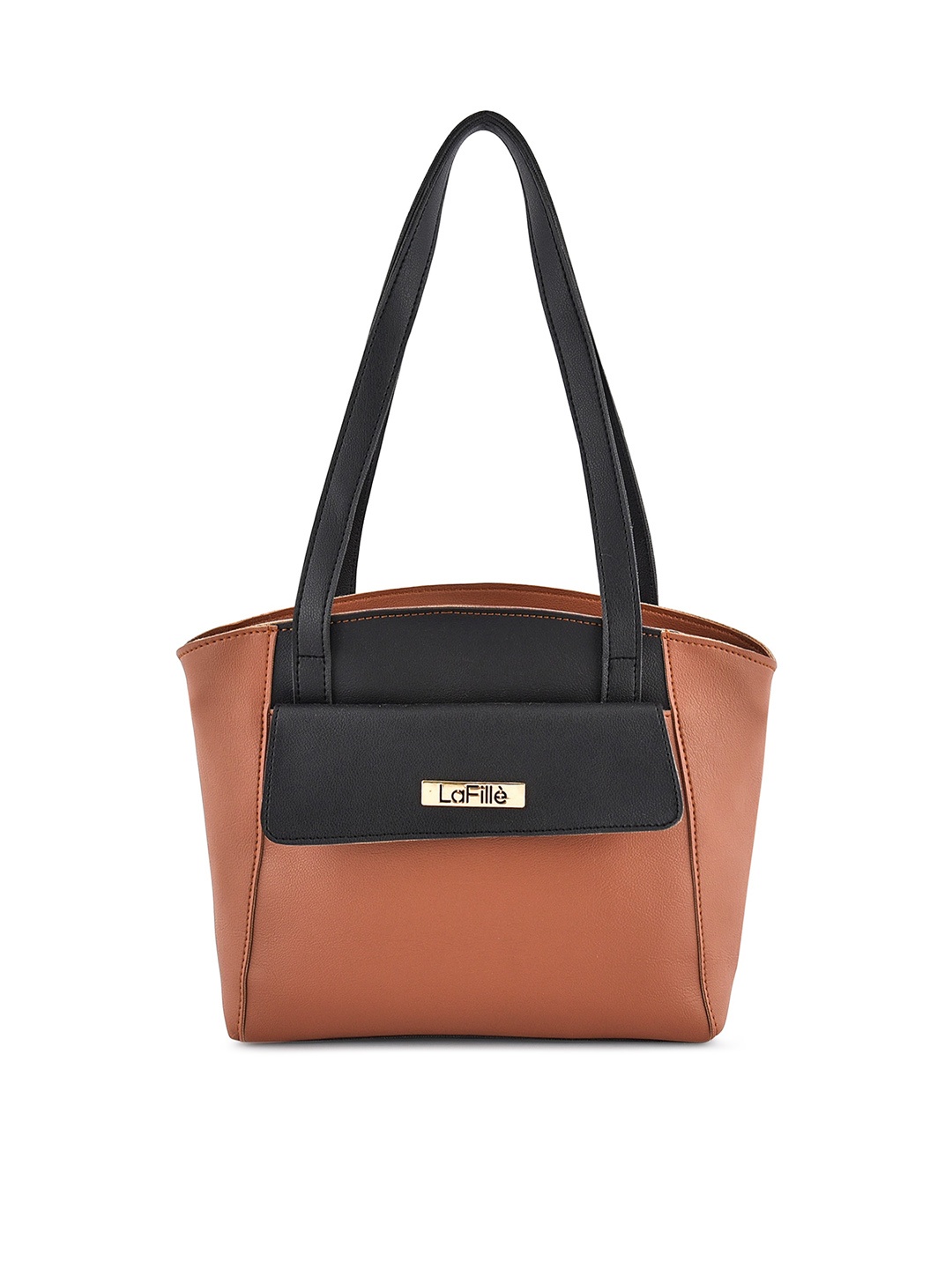 

LaFille Brown PU Structured Shoulder Bag