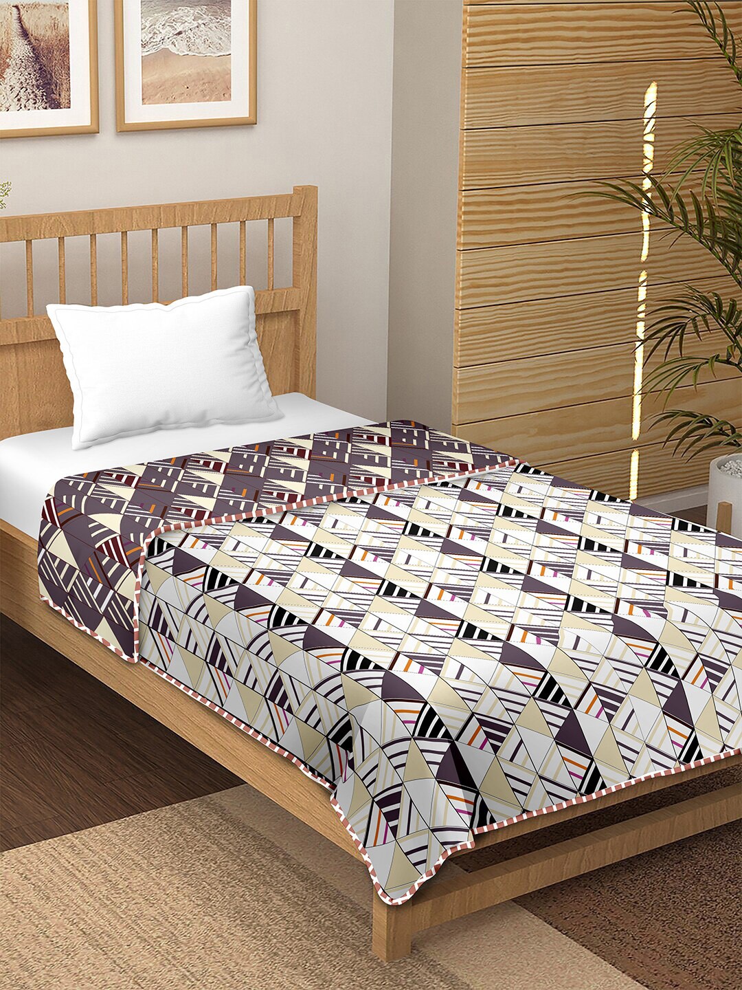 

BELLA CASA Purple AC Room 150 GSM Soft & Reversible Cotton Single Bed Dohar