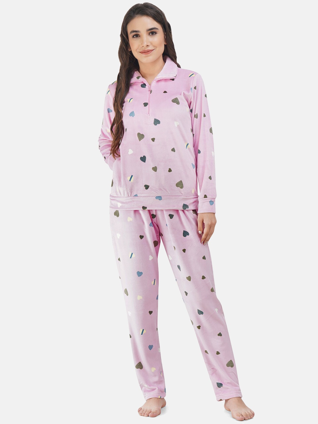 

KOI SLEEPWEAR Women Printed Night suit, Pink