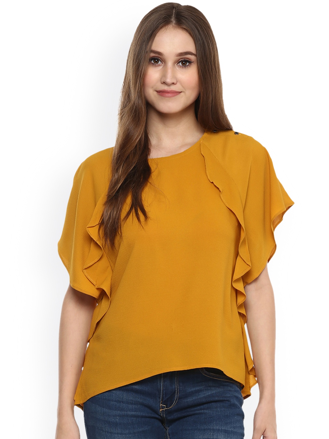 

Harpa Women Mustard Yellow Solid Top