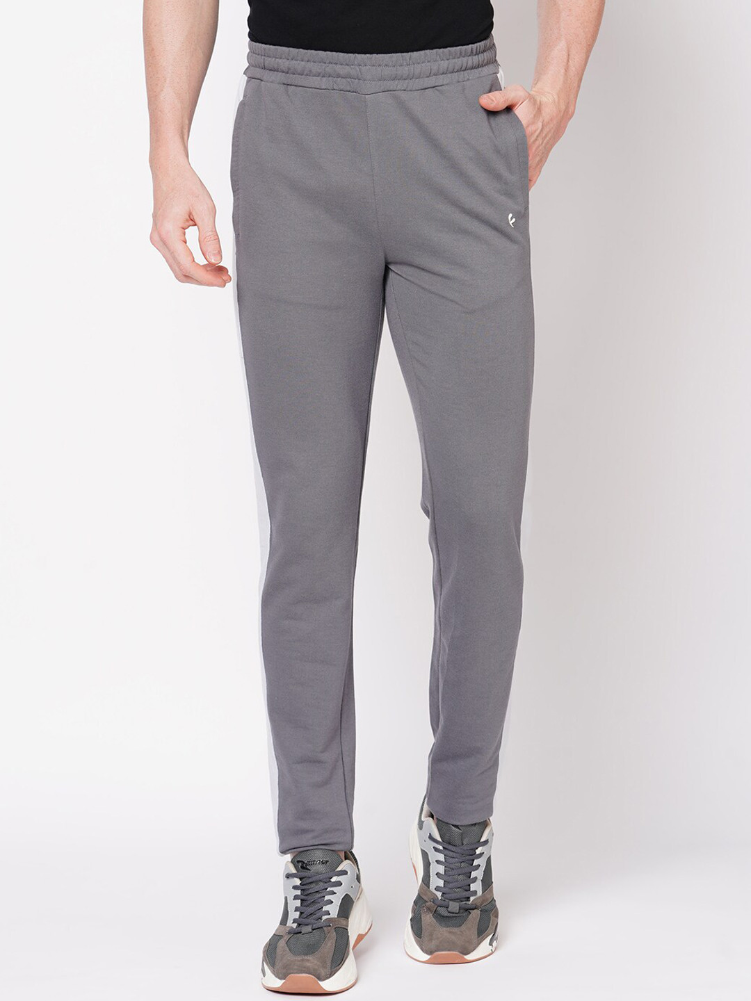 

FiTZ Men Solid Slim-Fit Track Pants, Grey
