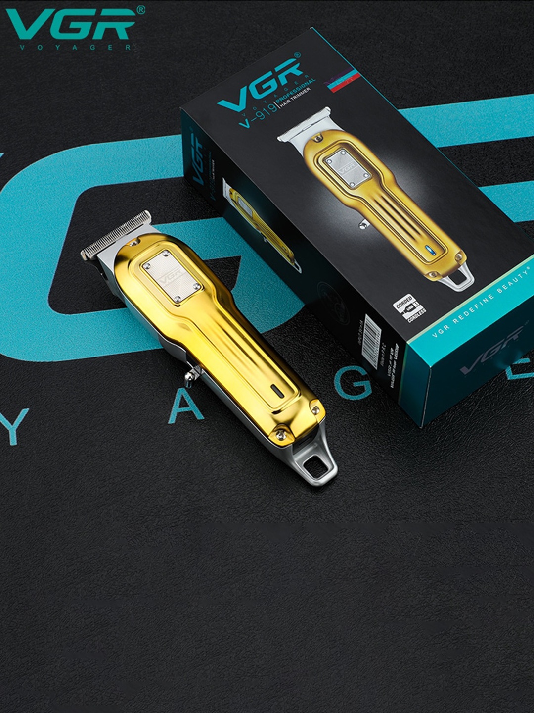 

VGR V-919 Professional Rechargeable Cordless Hair & Beard Trimmer, Gold