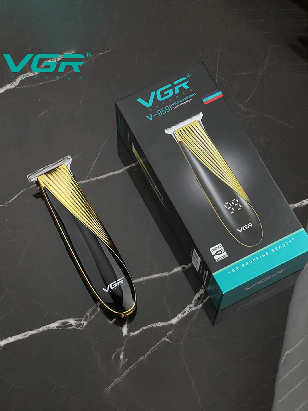 

VGR V-959 Professional Rechargeable Cordless Hair & Beard Trimmer, Gold