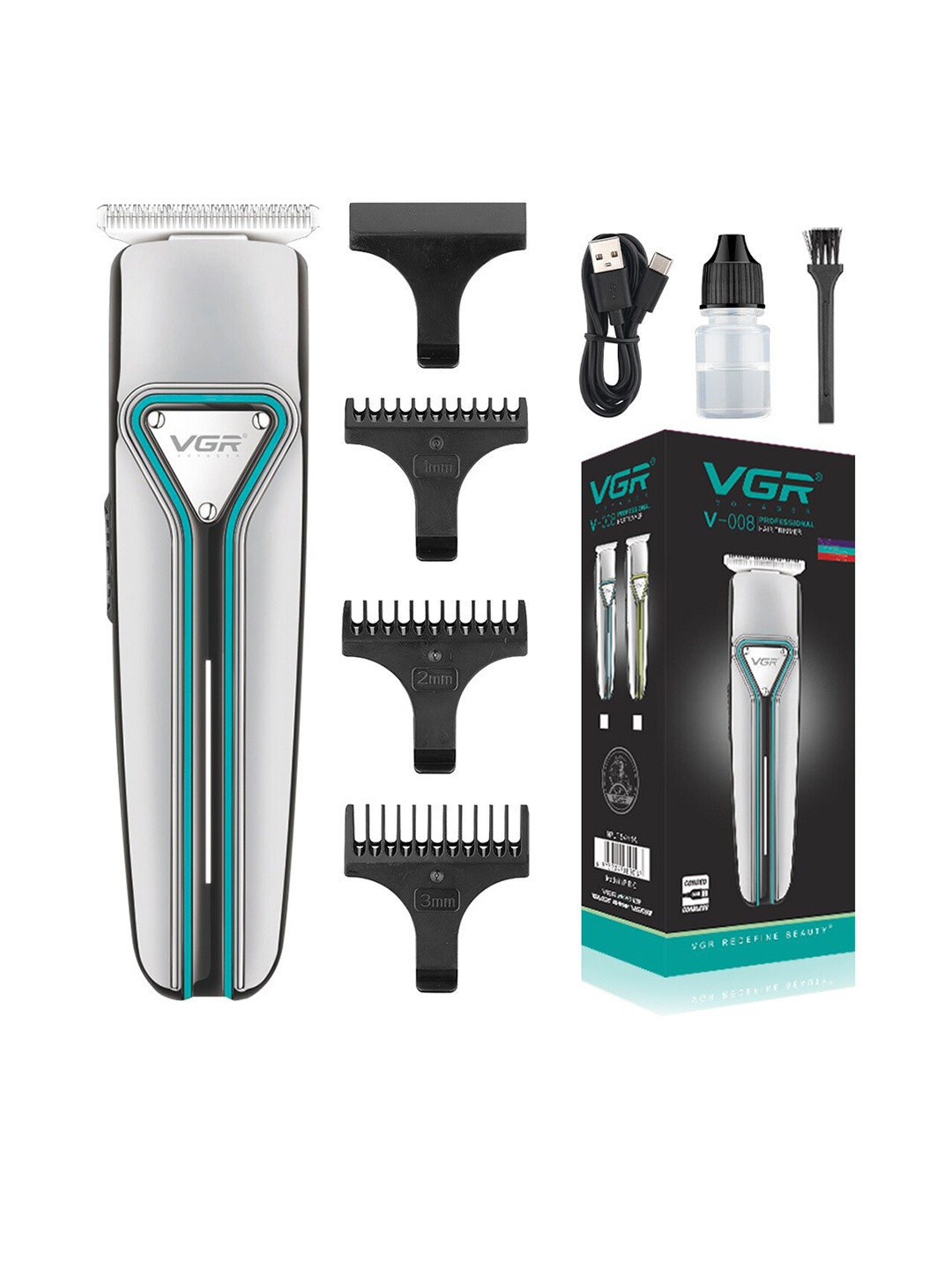 

VGR V-008 Professional Rechargeable Cordless Pro Self Haircut Hair Clipper - Silver