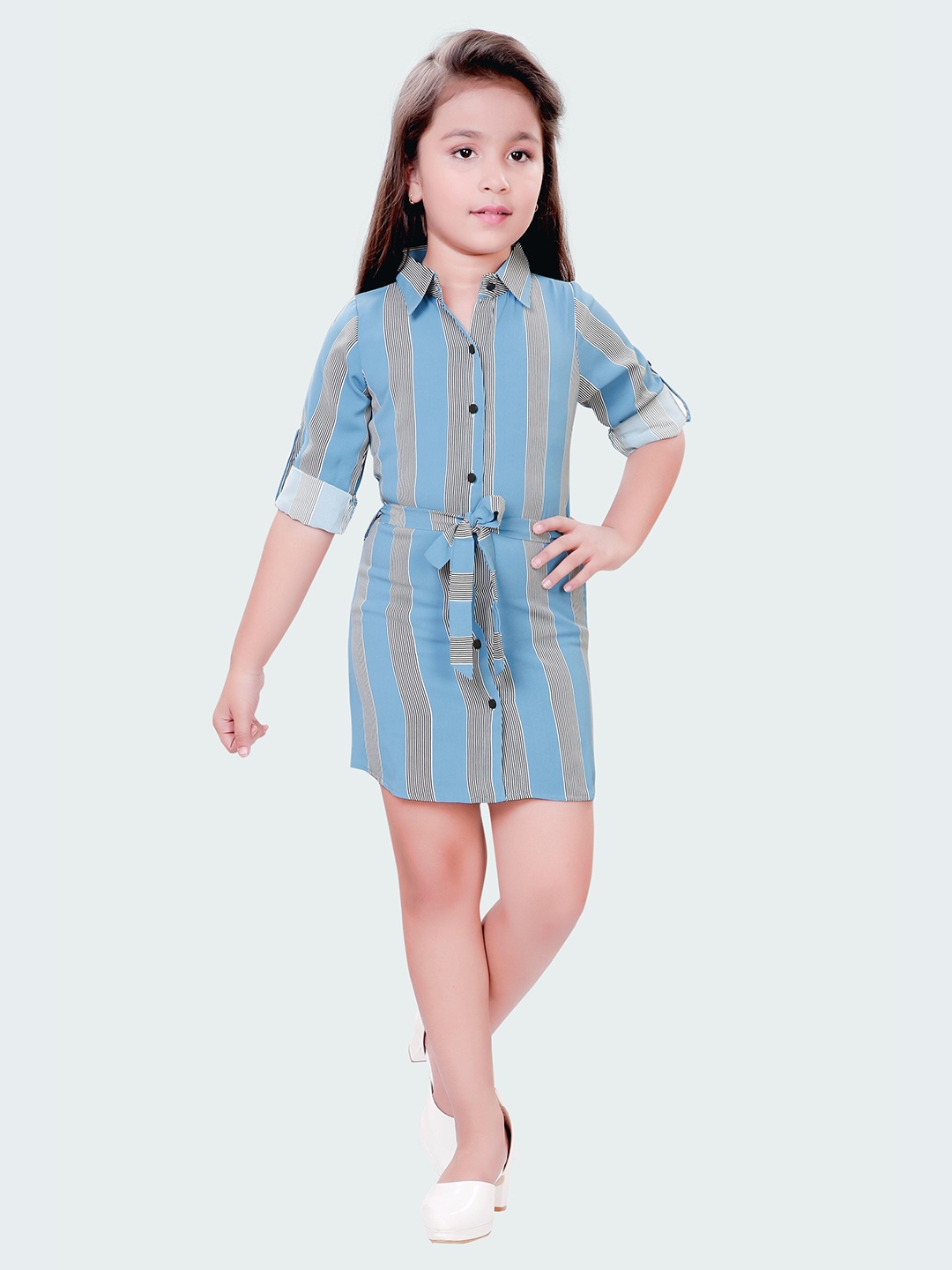 

Hunny Bunny Girls Striped Shirt Dress, Blue